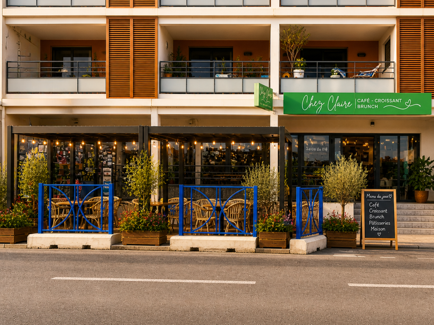 Détail terrasse Chez Claire
